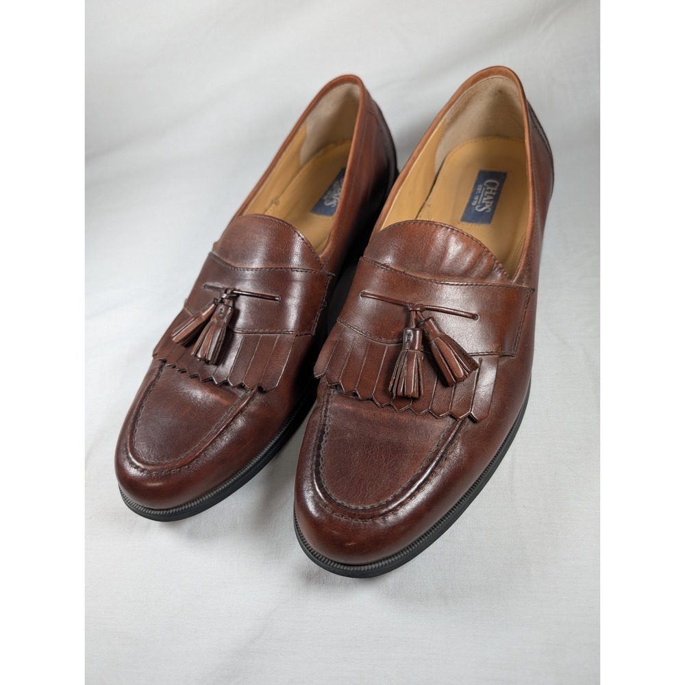 Chaps Men's Brown Leather Tassel Loafers Sz 11